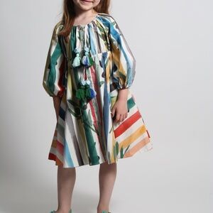 TIA CIBANI CAMPESIGNA SHIRT DRESS Navy Blue Size 3-4 Summer Spring